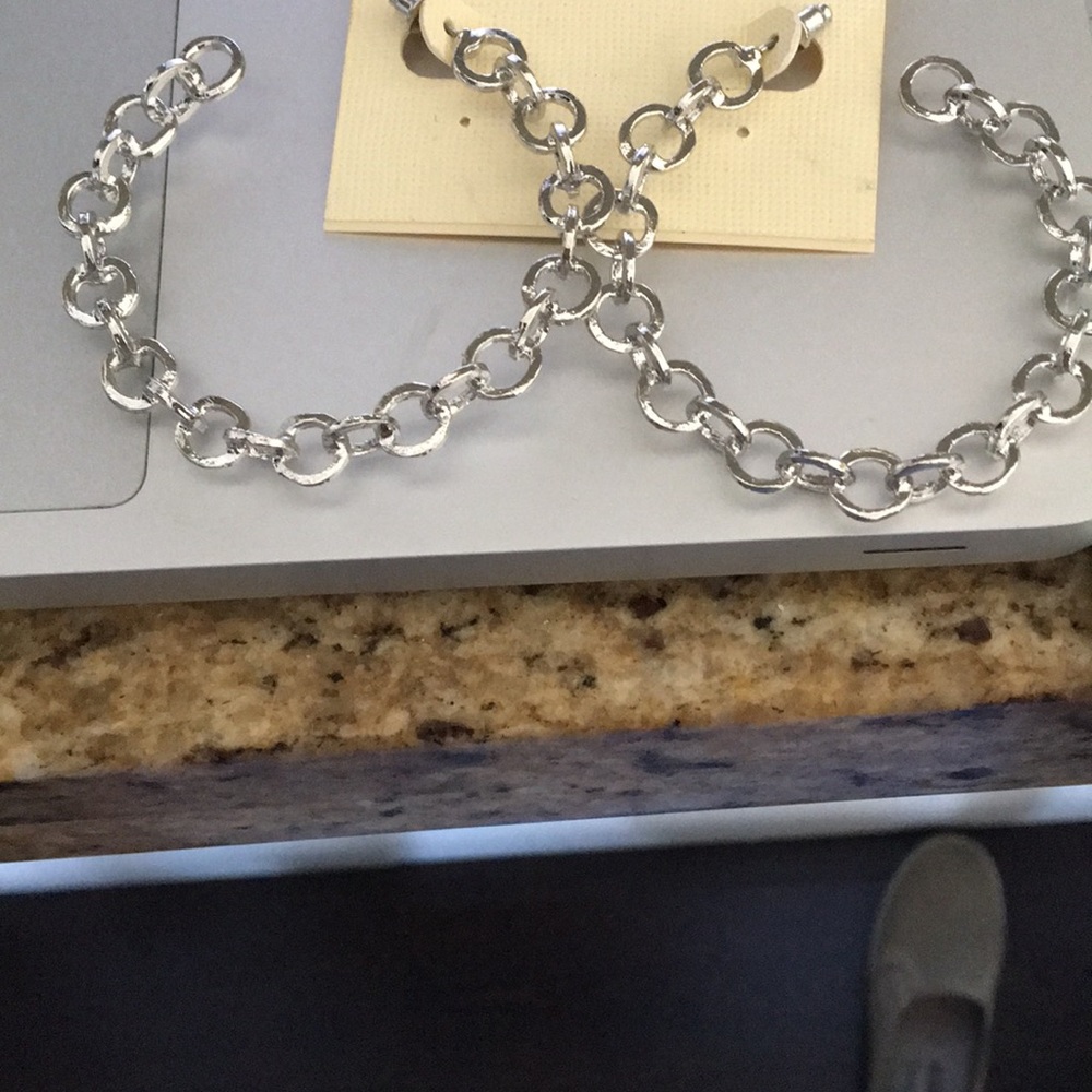 Badgley Mischka Silver Chain Hoops